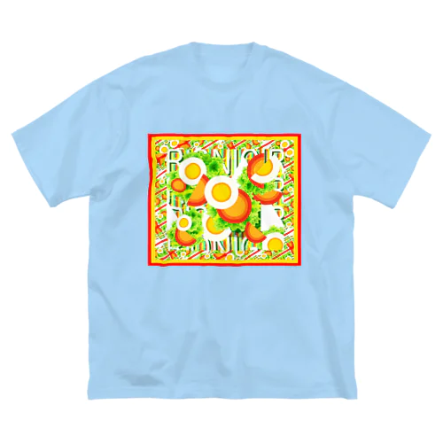 🍞🍳🍊サラダプレート🥗🍅🌽🥑🍳 ビッグシルエットTシャツ