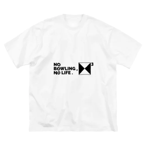 NO BOWLING , NO LIFE .　ブラック ビッグシルエットTシャツ