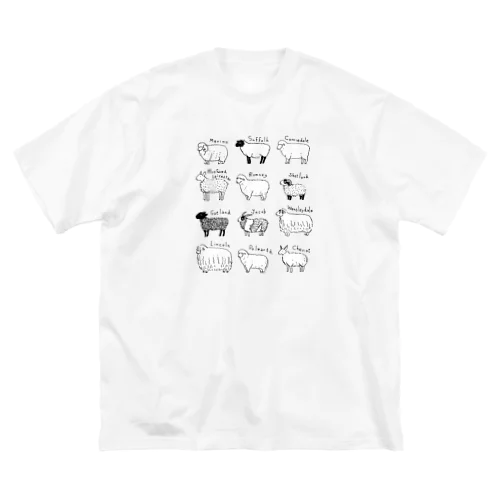 羊図鑑(あっち向いてるVer.) ビッグシルエットTシャツ