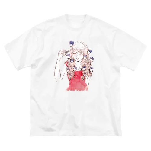 花を摘む ビッグシルエットTシャツ