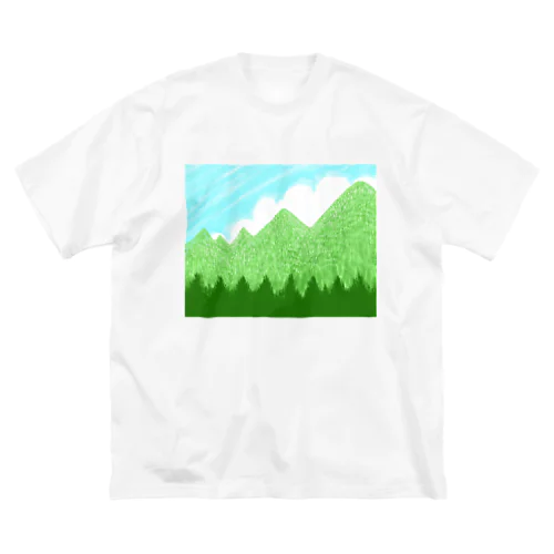 ☁️青空と雲☁️と青い山脈🗻ズ ビッグシルエットTシャツ