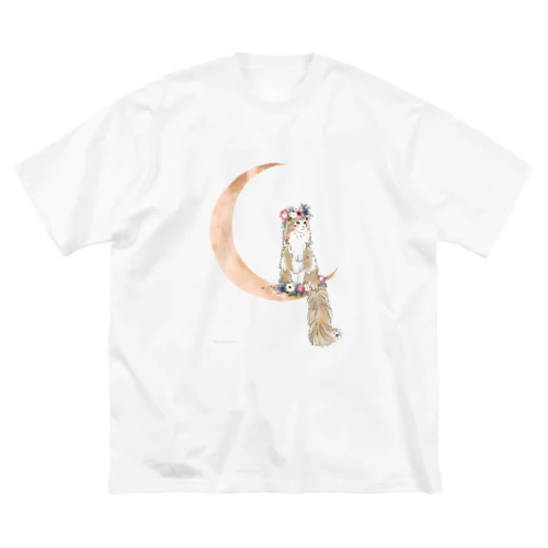 Cat on the Moon ビッグシルエットTシャツ