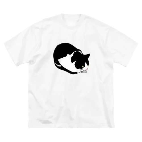 考える猫 ビッグシルエットTシャツ