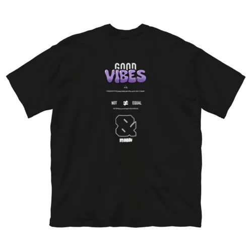 GOOD VIBES - WHITE PRINT ビッグシルエットTシャツ