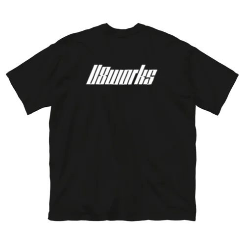 U8worksロゴ白 ビッグシルエットTシャツ