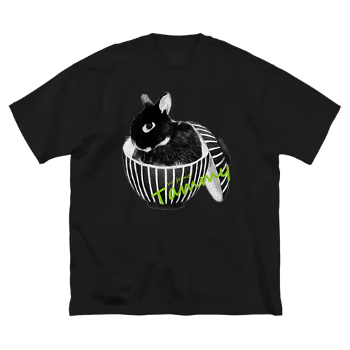 『うな丼』ビッグシルエットTシャツ(黒) 루즈핏 티셔츠