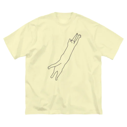 線画のニャー ビッグシルエットTシャツ