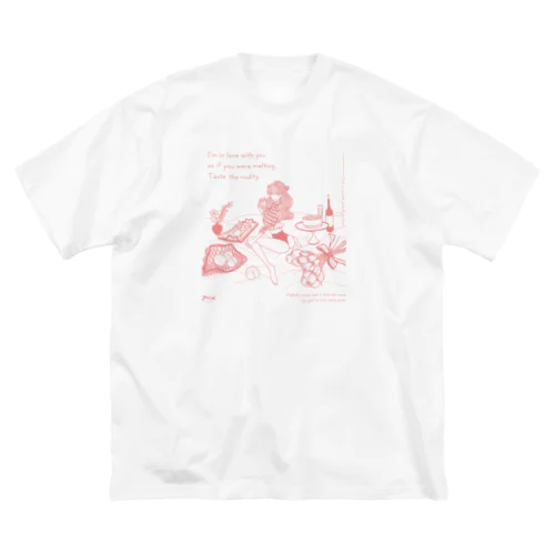 peach big - Tshirt [riri girl - pink] ビッグシルエットTシャツ