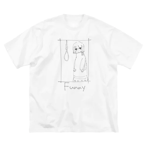 くびつりFunny白系 ビッグシルエットTシャツ