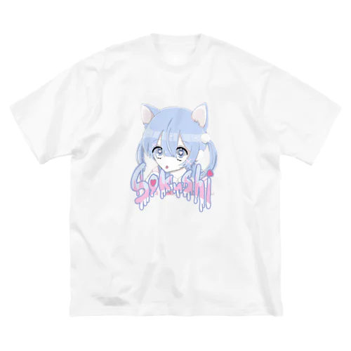 にゃんこ少女 ビッグシルエットTシャツ