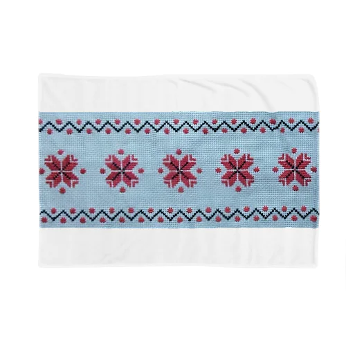 ウクライナの民族衣装ヴィシバンカの刺繍風（横） Blanket