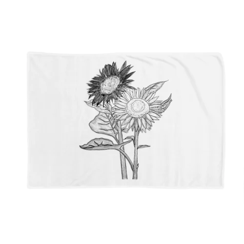 SunFlowerひまわりモノトーン Blanket