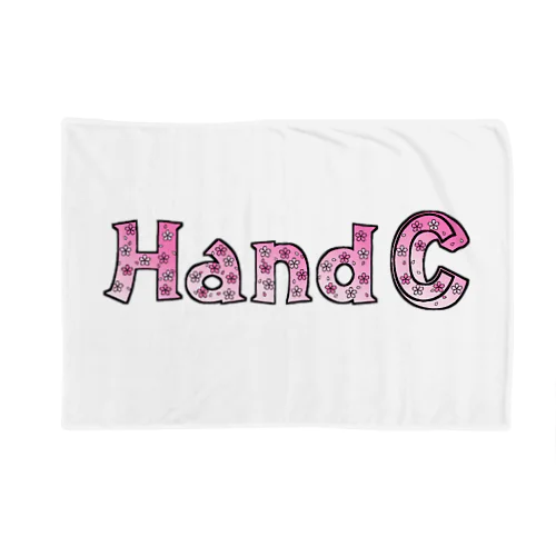 HandC  ロゴ 桜柄 ブランケット