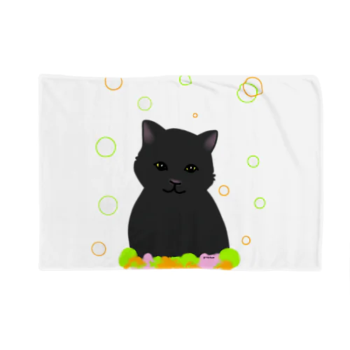 癒し猫 黒猫 Blanket