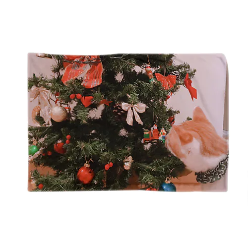 クリスマスツリーとうちの猫 ブランケット