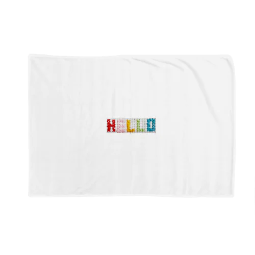 クロスステッチ・HELLO(カラフル)Tシャツ・グッズシリーズ ブランケット