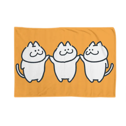 Three Makonyan Orange Blanket ブランケット