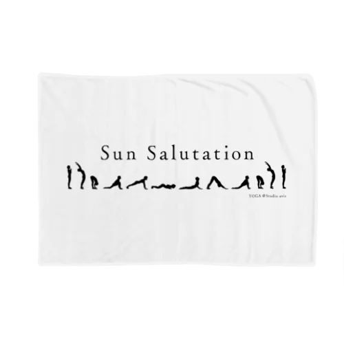 Sun Salutation（ブラックプリント） Blanket