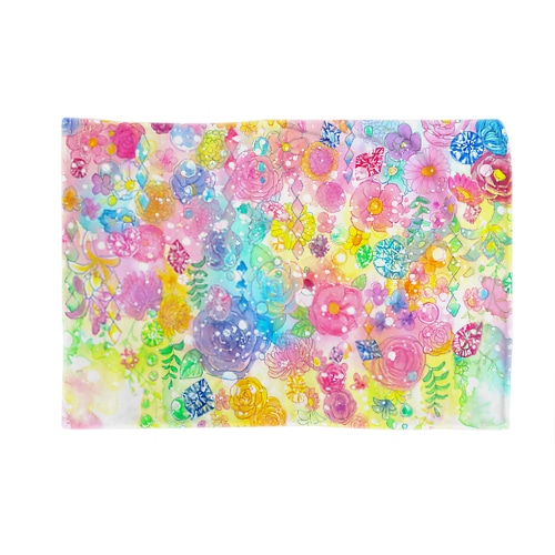 宝石と花のブランケット Blanket