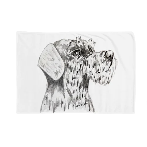 シュナウザー　テリアアート犬 Blanket