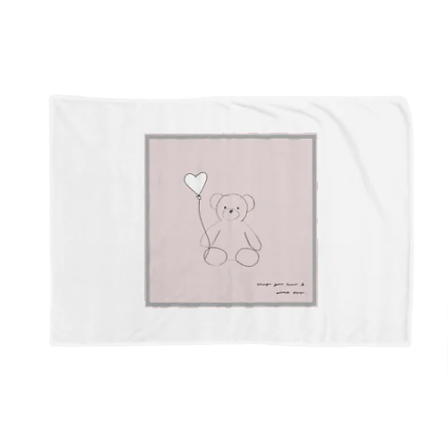 🧸 Bear and heart white balloon . Blanket