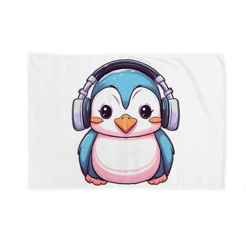 ヘッドホンを付けているペンギン Blanket