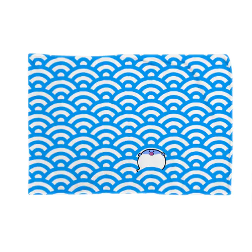 青海波（せいがいは）柄＋フグくん Blanket