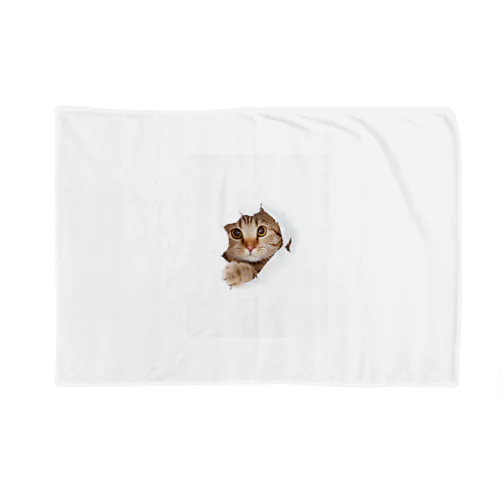 White Free Cute Funny Cat T-shirt Blanket