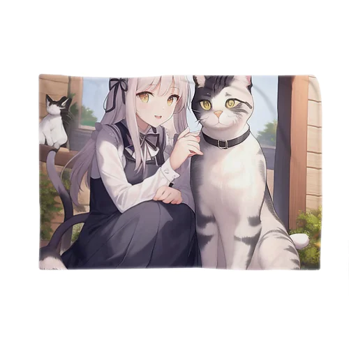 猫と猫耳少女 Blanket