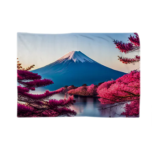 富士山と紅葉、そして湖のグッズ Blanket