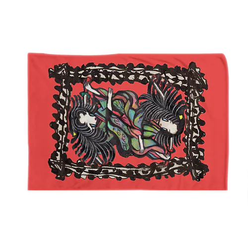 真珠子の歌舞伎タロットカードブランケット旗 Blanket
