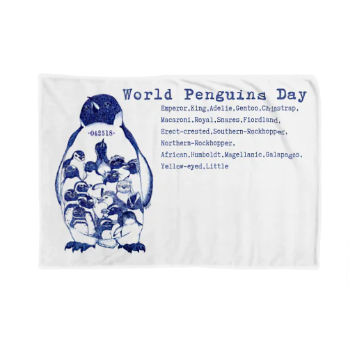 -042518-World Penguins Day(Typewriter) Blanket