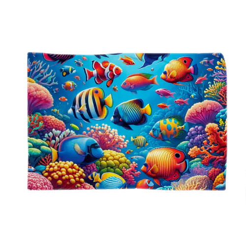 熱帯の楽園 - 色鮮やかな魚の世界 ブランケット