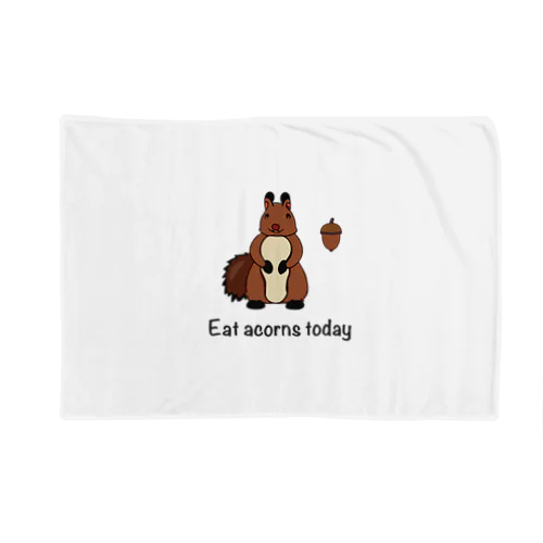 Eat acorns today（エゾリス） ブランケット