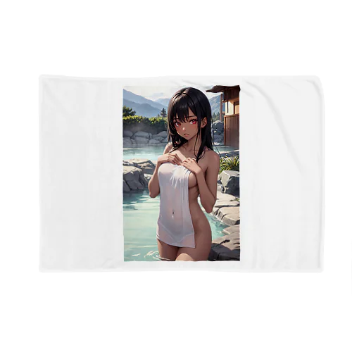 褐色の女の子が贅沢な温泉でまったりと過ごしています。 Blanket