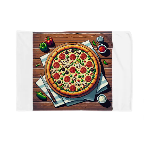 ピザのピクセルイラスト ブランケット