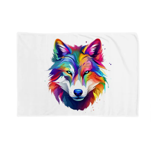 カラフルなおおかみ Blanket