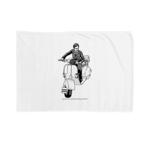 クラシックスクーターに乗る男性 Blanket
