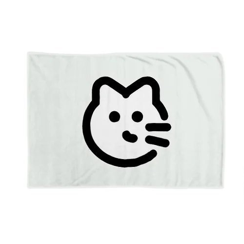 白ねこスタンプロゴ ブランケット