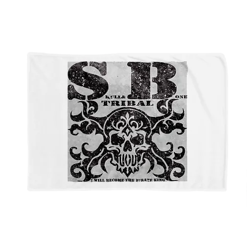 SKULL&BONE TRIBAL GRUNGE BLK ON CONCRETE Blanket