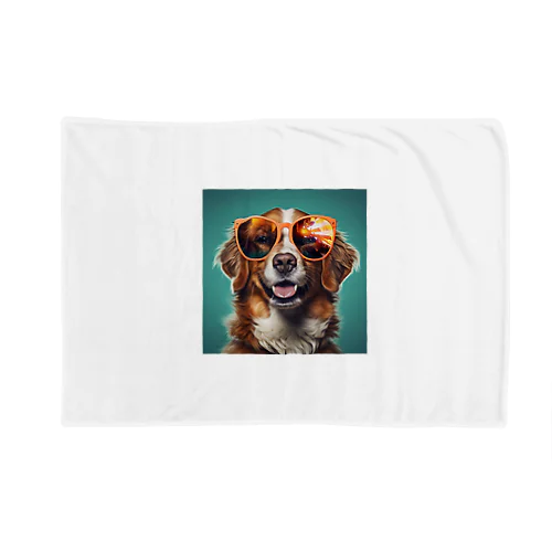 サングラスをかけた、かわいい犬 Marsa 106 Blanket