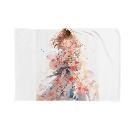 花柄模様の服を着た女性　なでしこ1478 Blanket