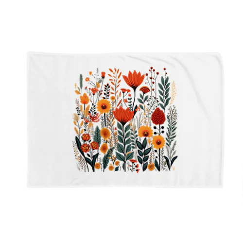 ヴィンテージなボヘミアンスタイルの花柄　Vintage Bohemian-style floral pattern Blanket