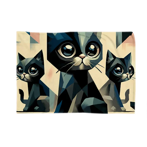 黒猫　キュビズム01 Blanket