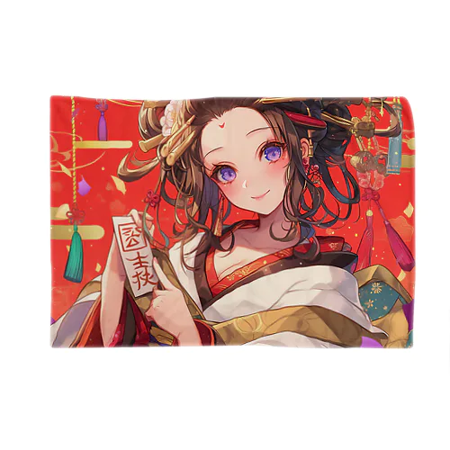 祝福の節句に舞う、紅梅の姫 Blanket