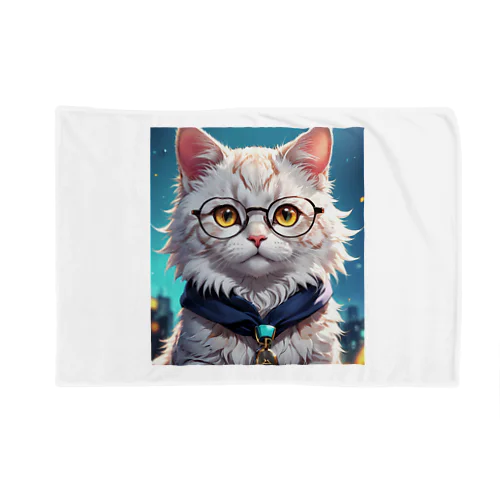 メガネをかけたおしゃれな猫 Blanket