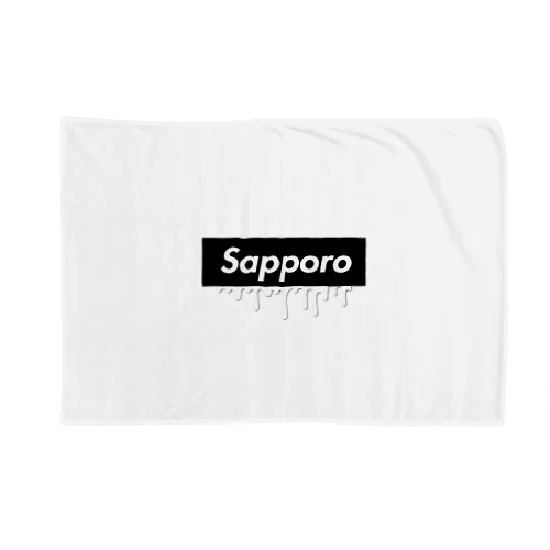 札幌 Sapporo ボックスロゴ 雪溶けてる Blanket