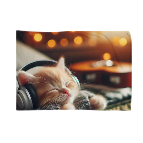 音楽を聞いている子猫のグッズ Blanket