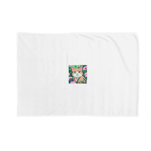 アニメ調・花畑の猫 Blanket