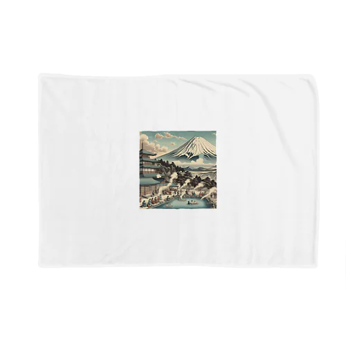 Japan Mt. Fuji Sento Bathhouse Beautiful scenery Blanket